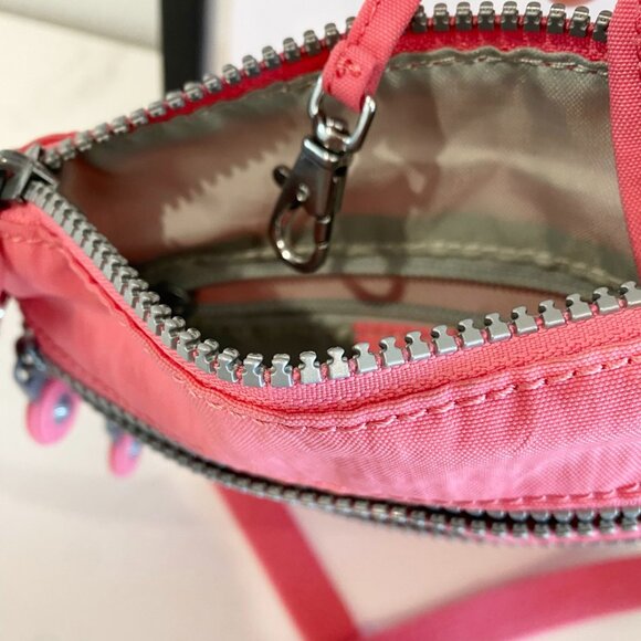 Kipling Womens Top Zip Crossbody Handbag Pink Zipper Pockets Key Fob Lined - Picture 4 of 8